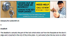 Glossary for Locksmith in La Crescenta  - Click here to download